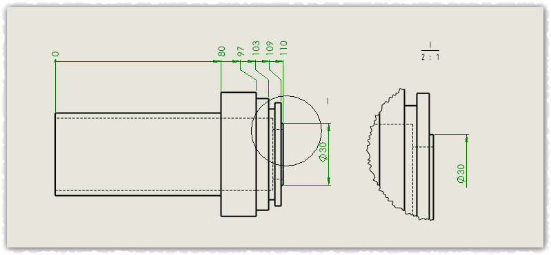 Solidworks中如何局部放大视图标注尺寸？